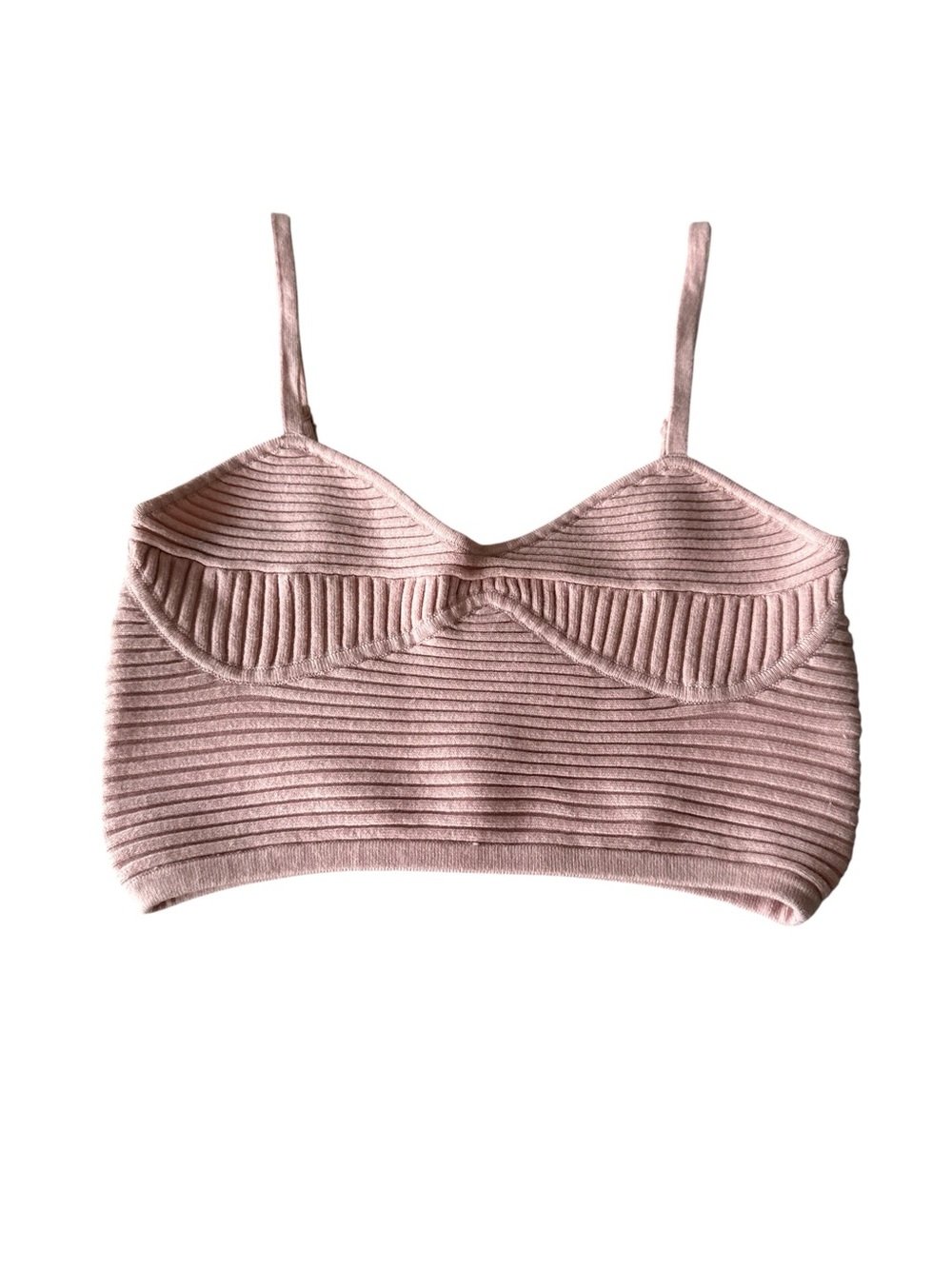 aerie Blush Ribbed Cropped Tank